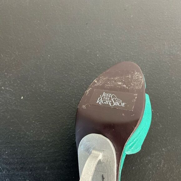 Vtg Just the Right Shoe Teal Pump Geometrika Heel Magnetic Raine Willitts #25029 - Picture 6 of 6